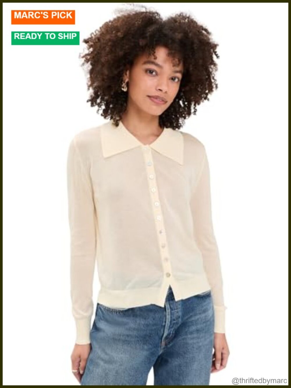 Lioness Women's Chalet Long Sleeve Collared Button Cardigan Lightweight Knit